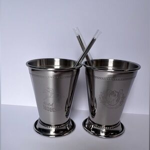 2 Mint Julep Glasses Classic Stainless Steel  for Parties, Bars And Restaurants